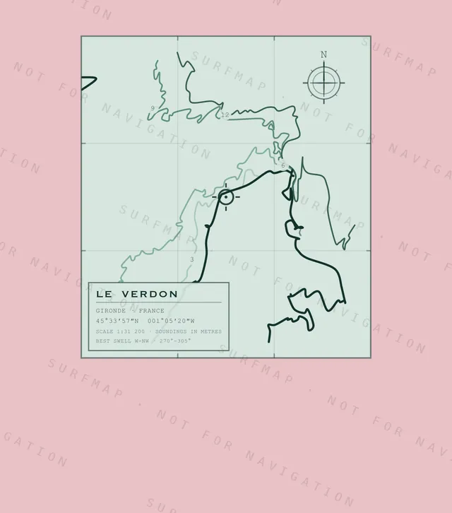 Le Verdon chart, the full artwork printed on the back
