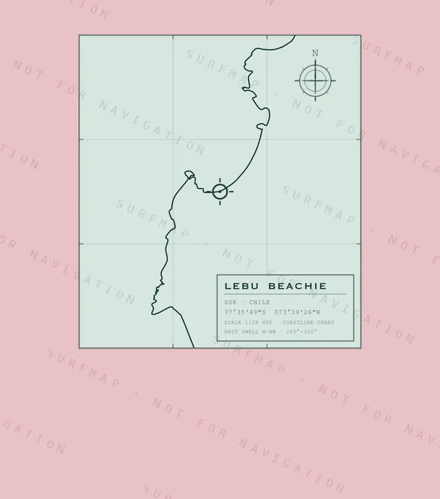 Lebu Beachie chart, the full artwork printed on the back
