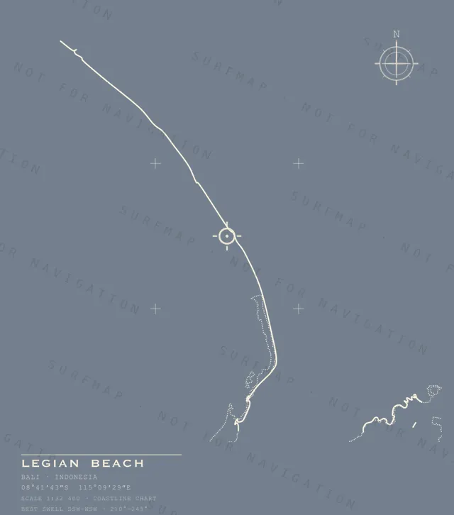 Legian Beach chart, the full artwork printed on the back