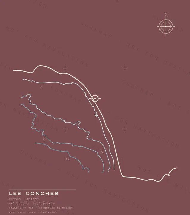 Les Conches chart, the full artwork printed on the back