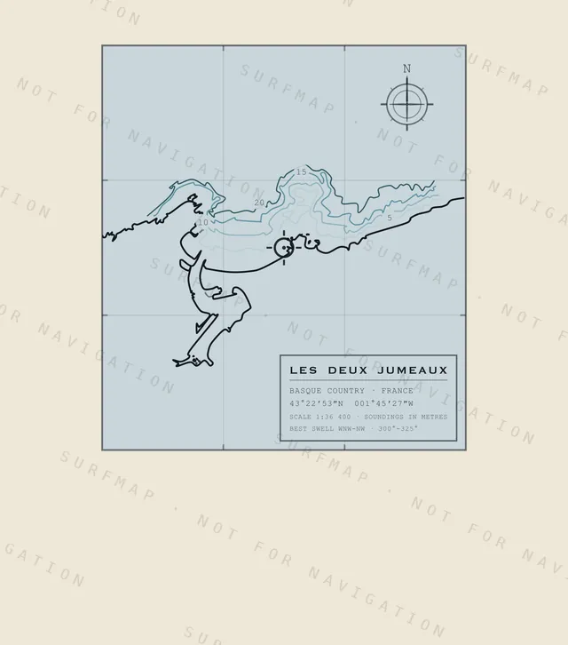 Les Deux Jumeaux chart, the full artwork printed on the back