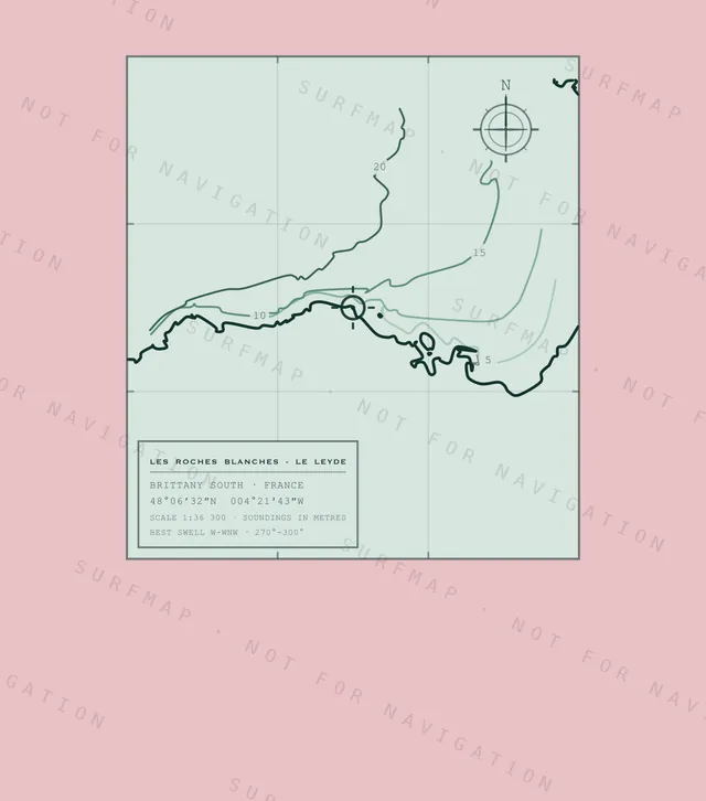 Les Roches Blanches - le Leyde chart, the full artwork printed on the back