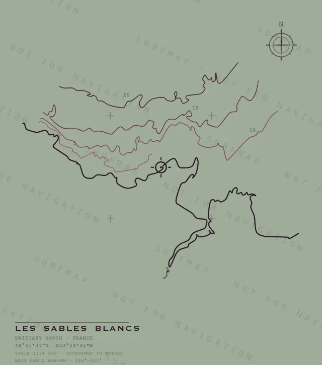 Les Sables Blancs chart, the full artwork printed on the back
