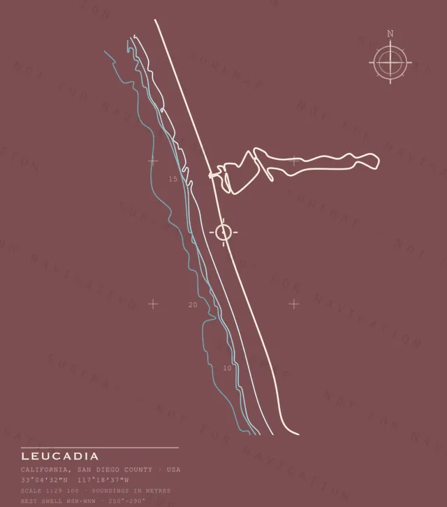 Leucadia chart, the full artwork printed on the back