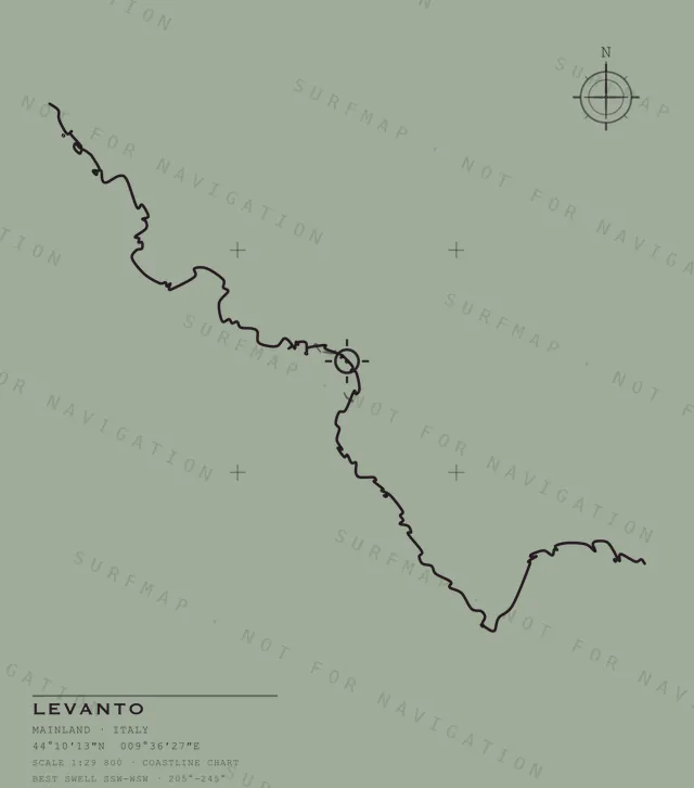Levanto chart, the full artwork printed on the back