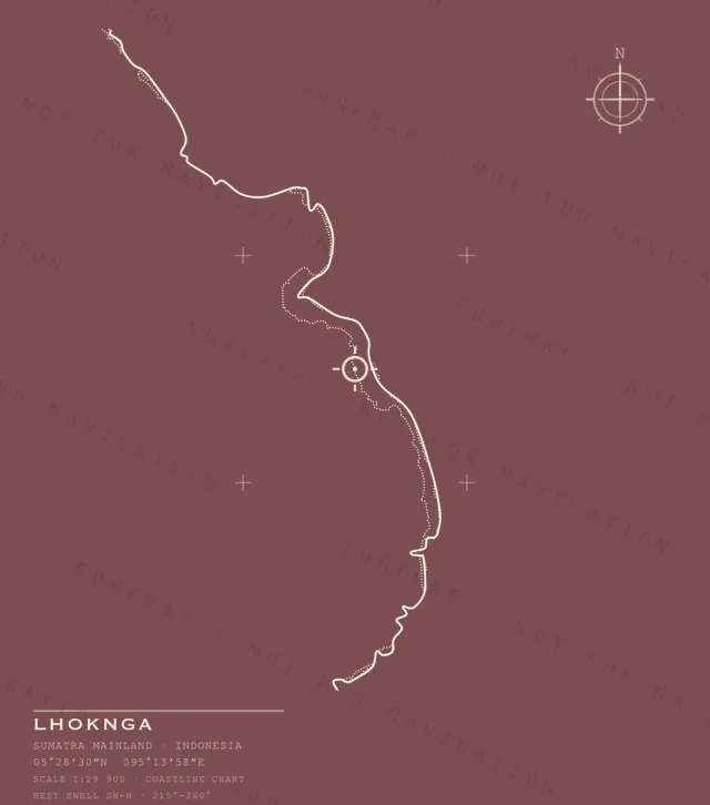 Lhoknga chart, the full artwork printed on the back