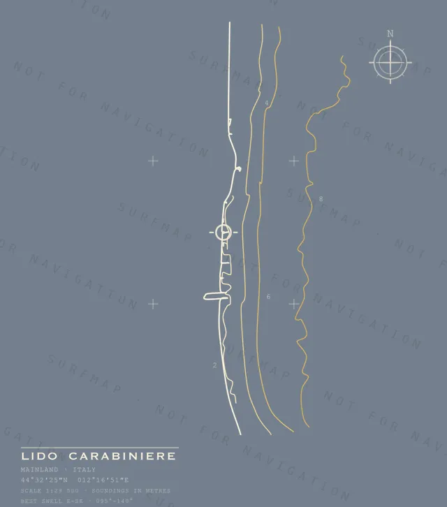 Lido Carabiniere chart, the full artwork printed on the back