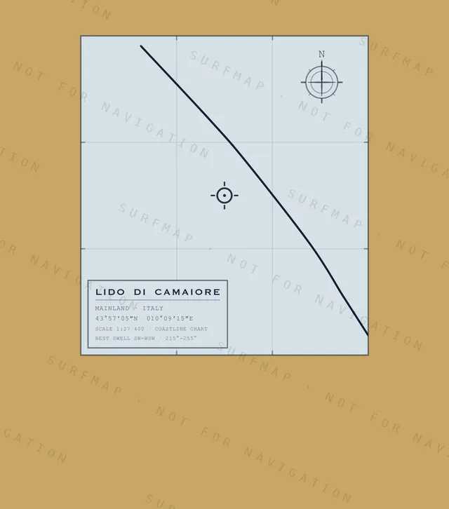 Lido di Camaiore chart, the full artwork printed on the back
