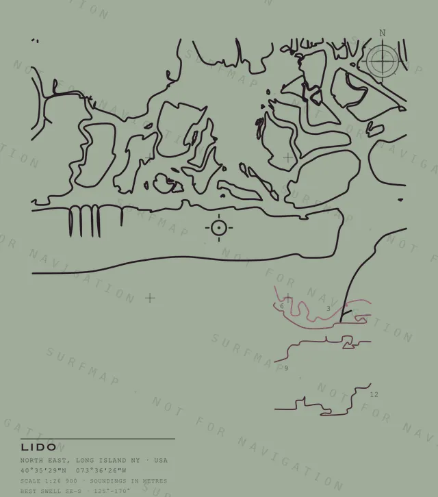 Lido chart, the full artwork printed on the back