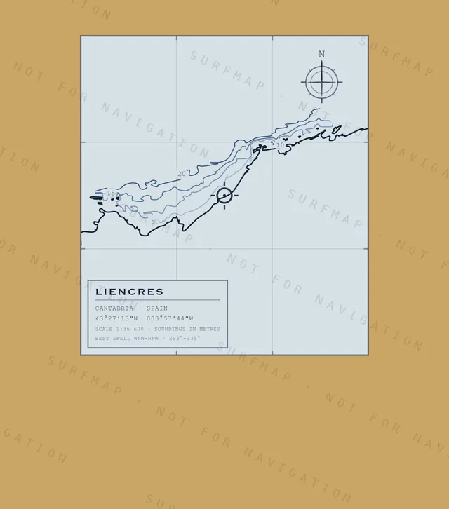 Liencres chart, the full artwork printed on the back