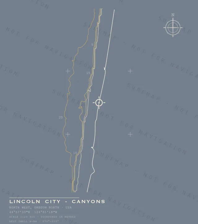Lincoln City - Canyons chart, the full artwork printed on the back