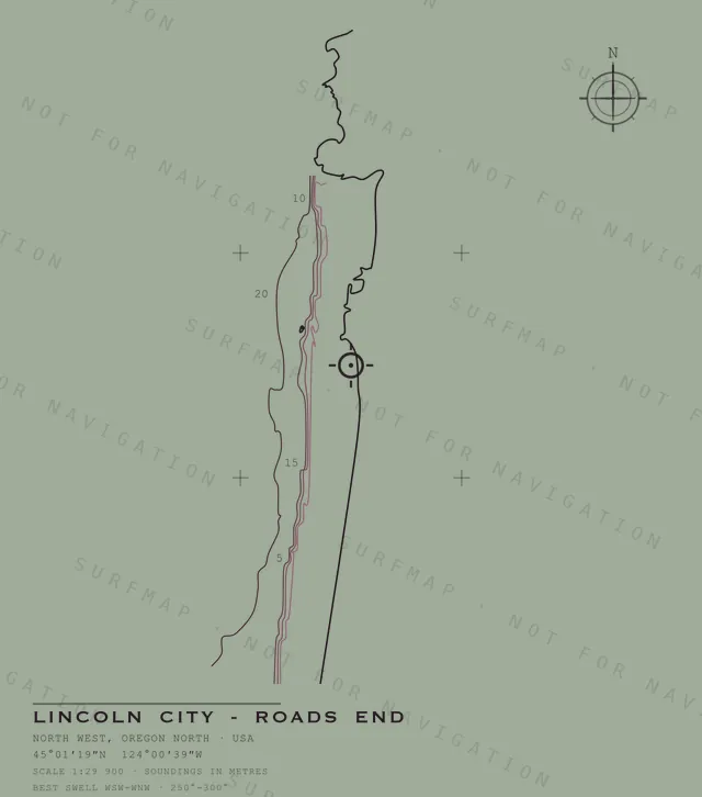 Lincoln City - Roads End chart, the full artwork printed on the back