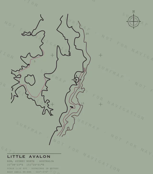 Little Avalon chart, the full artwork printed on the back
