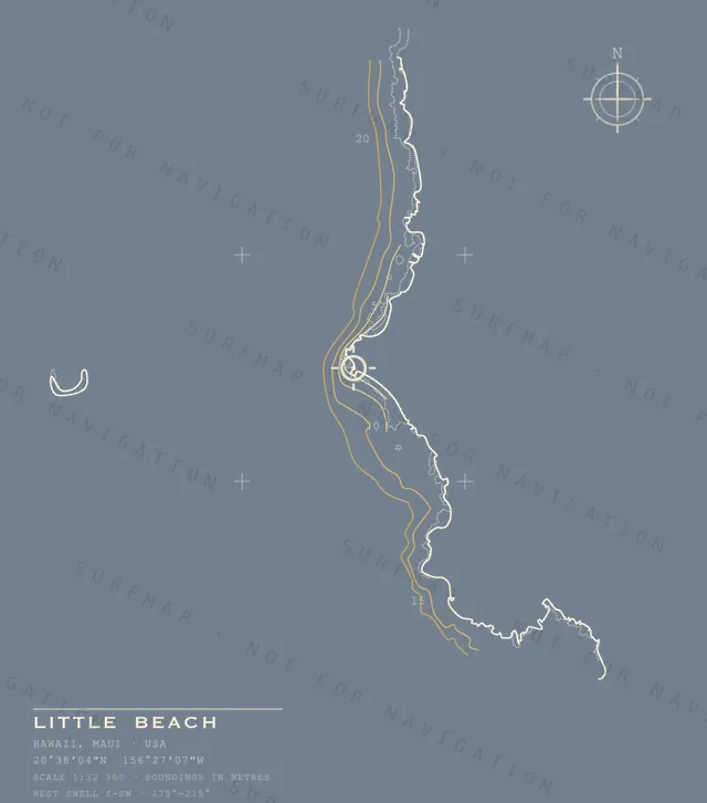Little Beach chart, the full artwork printed on the back