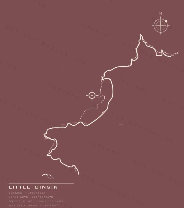 Little Bingin chart, the full artwork printed on the back