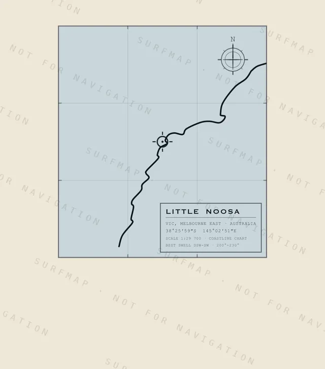 Little Noosa chart, the full artwork printed on the back