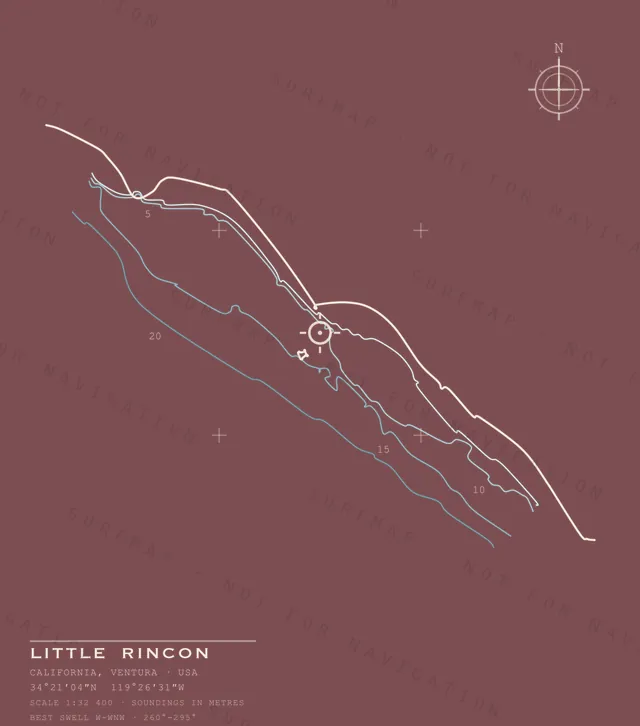 Little Rincon chart, the full artwork printed on the back