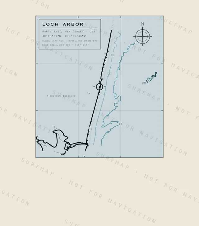 Loch Arbor chart, the full artwork printed on the back