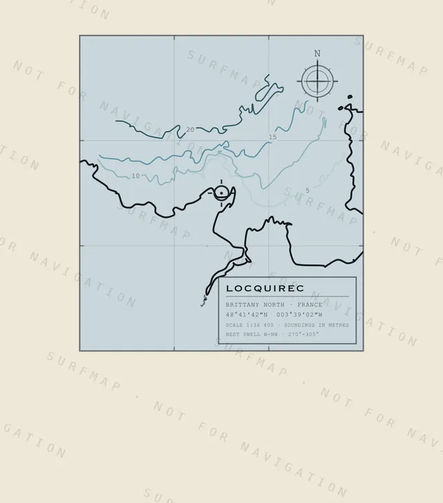 Locquirec chart, the full artwork printed on the back