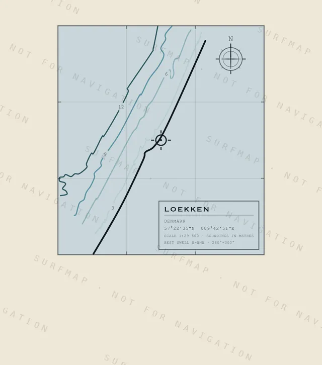 Loekken chart, the full artwork printed on the back