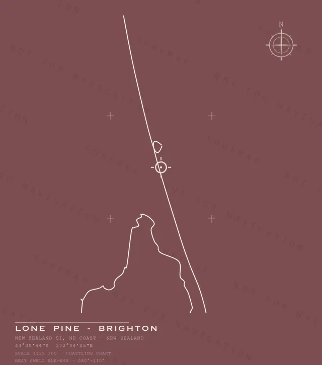 Lone Pine - Brighton chart, the full artwork printed on the back
