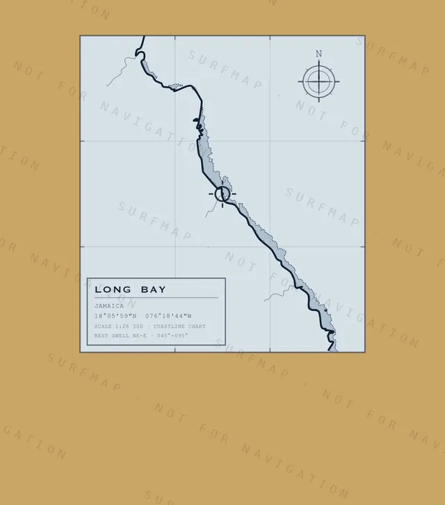 Long Bay chart, the full artwork printed on the back