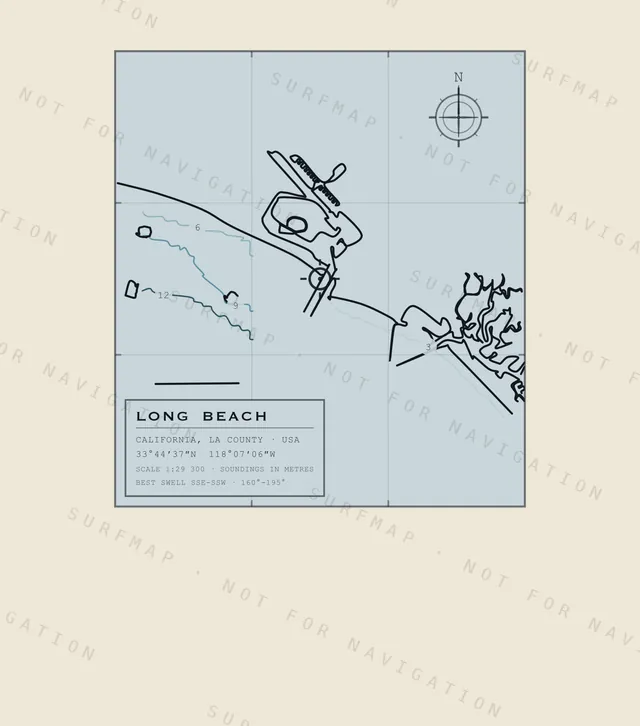 Long Beach chart, the full artwork printed on the back