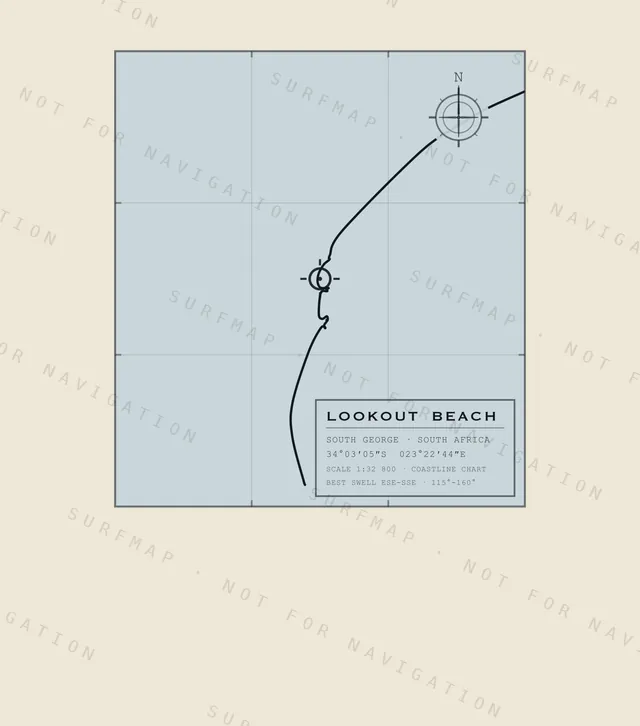 Lookout Beach chart, the full artwork printed on the back