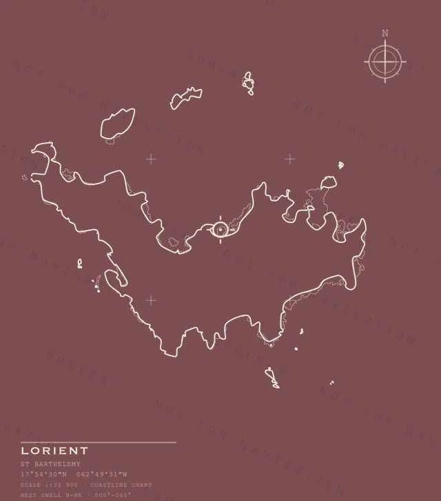 Lorient chart, the full artwork printed on the back