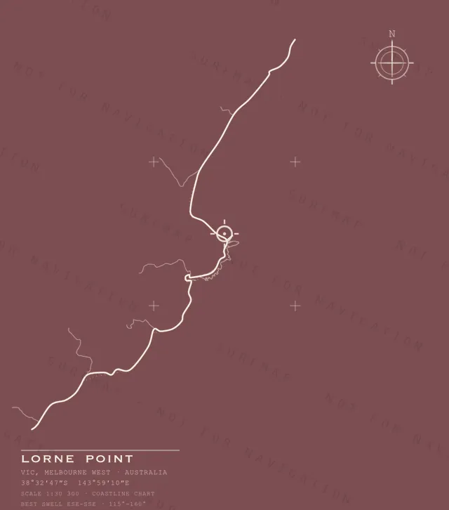 Lorne Point chart, the full artwork printed on the back