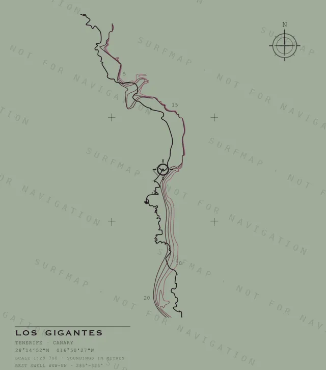 Los Gigantes chart, the full artwork printed on the back