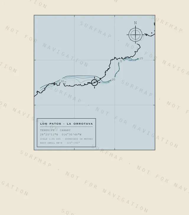 Los Patos - La Orrotava chart, the full artwork printed on the back