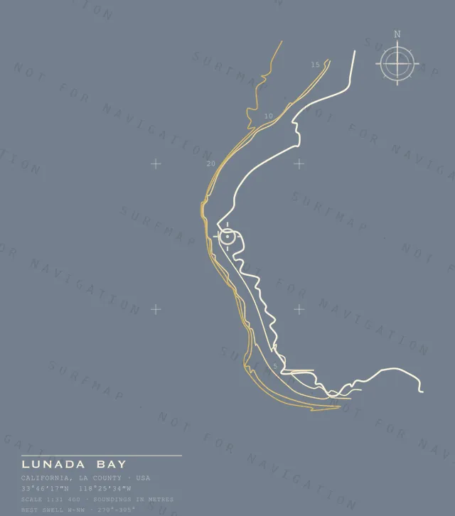 Lunada Bay chart, the full artwork printed on the back