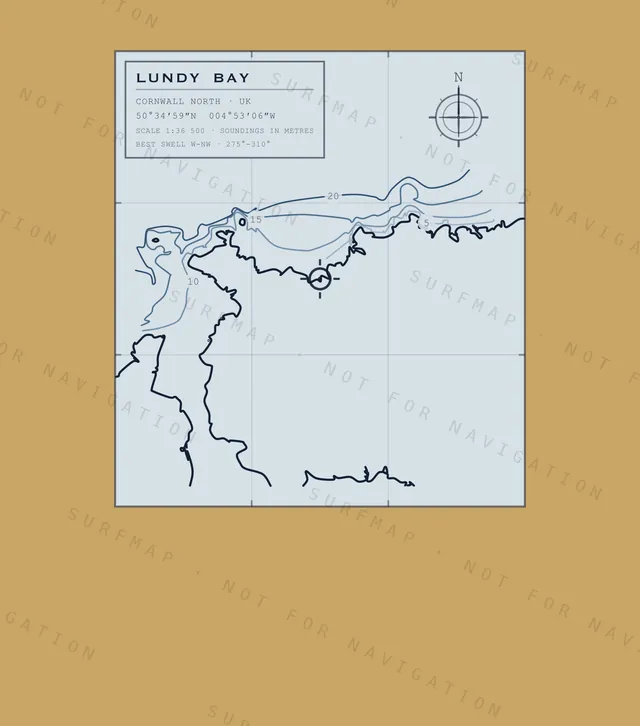 Lundy Bay chart, the full artwork printed on the back
