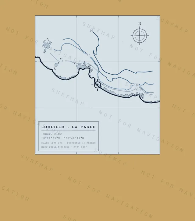 Luquillo - La Pared chart, the full artwork printed on the back