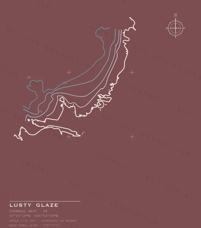 Lusty Glaze chart, the full artwork printed on the back