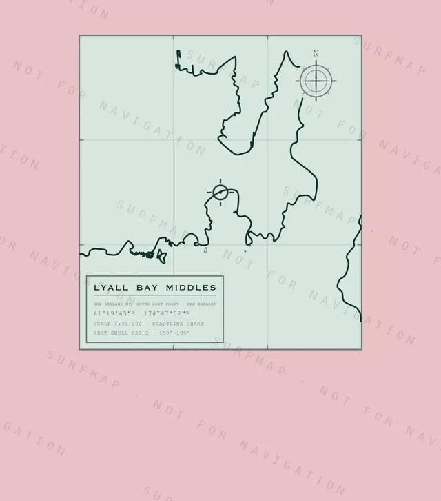 Lyall Bay Middles chart, the full artwork printed on the back