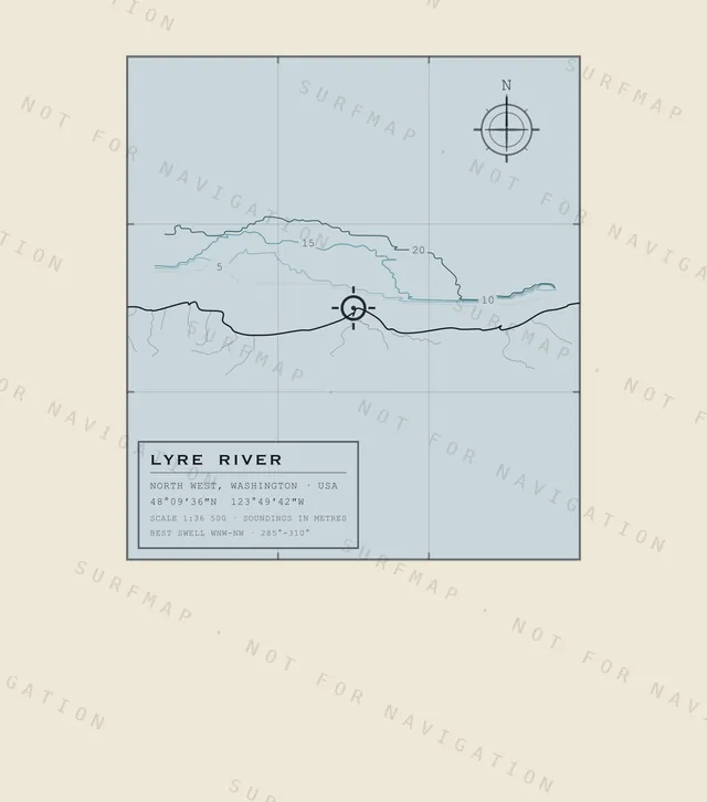 Lyre River chart, the full artwork printed on the back