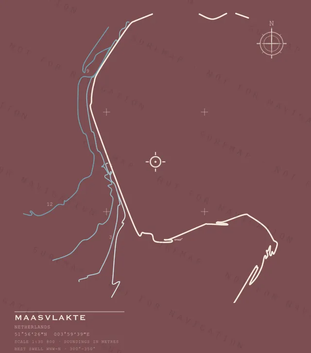 Maasvlakte chart, the full artwork printed on the back