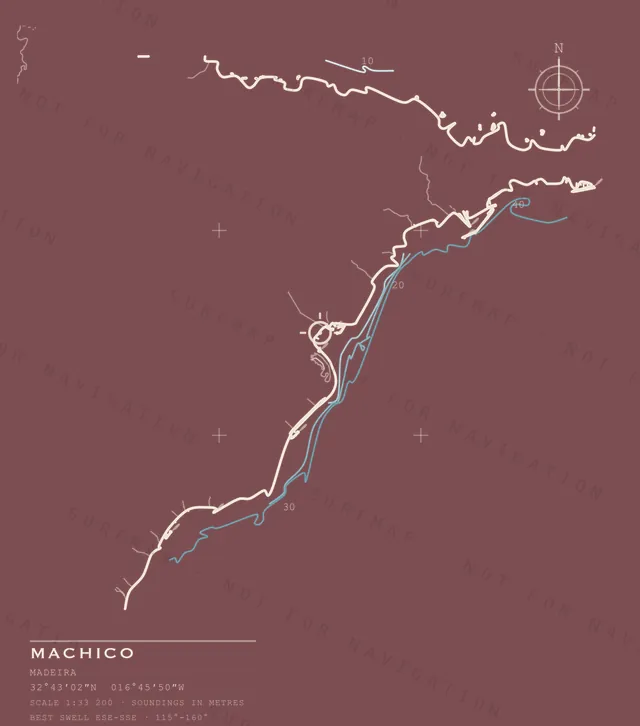 Machico chart, the full artwork printed on the back