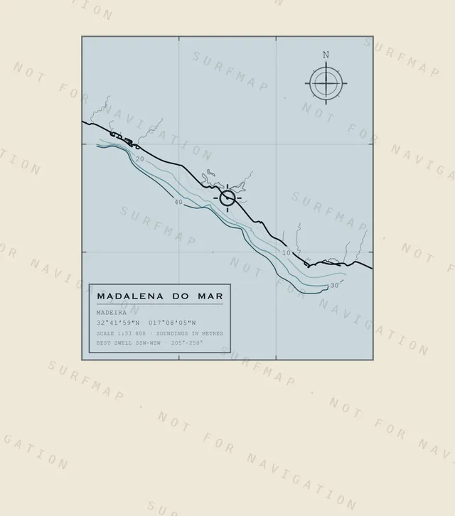 Madalena do Mar chart, the full artwork printed on the back