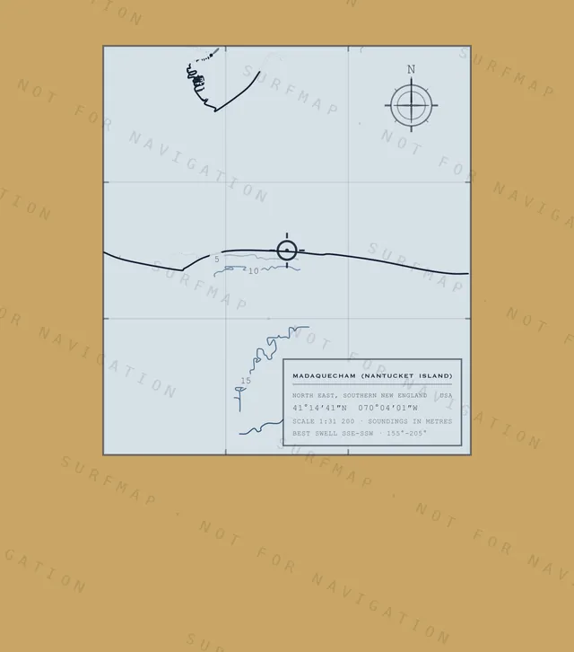 Madaquecham (Nantucket Island) chart, the full artwork printed on the back