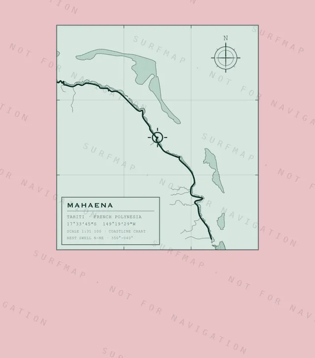 Mahaena chart, the full artwork printed on the back