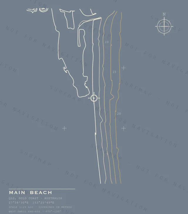 Main Beach chart, the full artwork printed on the back