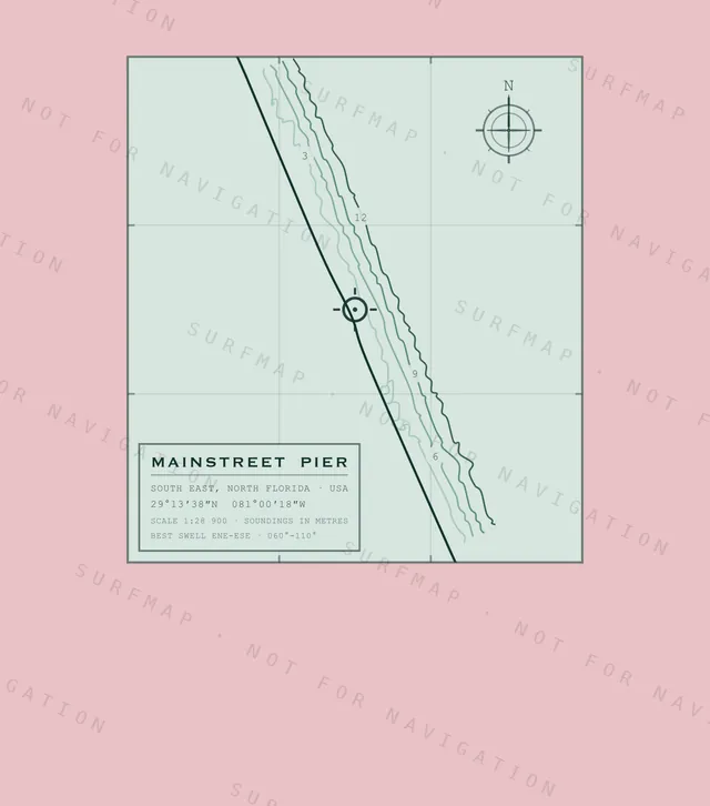 Mainstreet Pier chart, the full artwork printed on the back