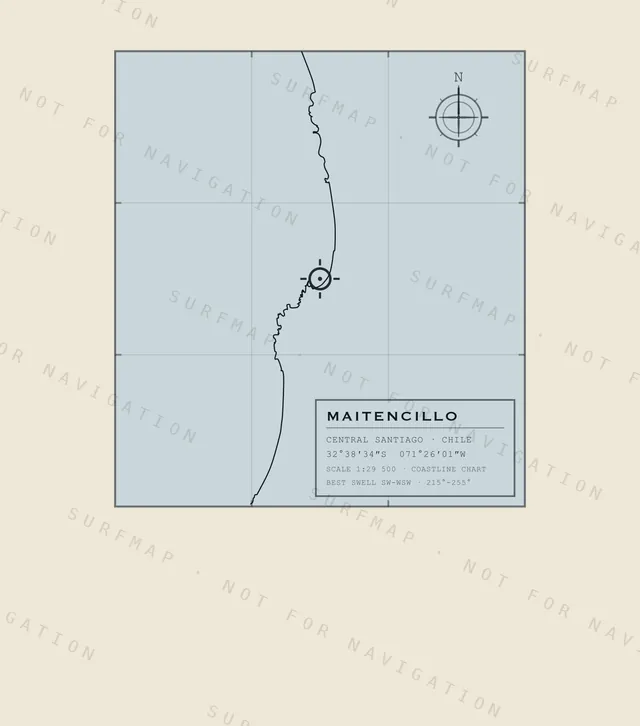 Maitencillo chart, the full artwork printed on the back