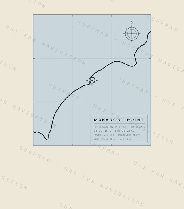 Makarori Point chart, the full artwork printed on the back