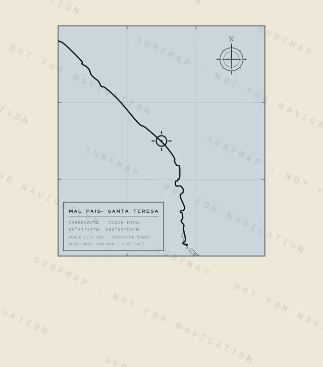 Mal Pais- Santa Teresa chart, the full artwork printed on the back