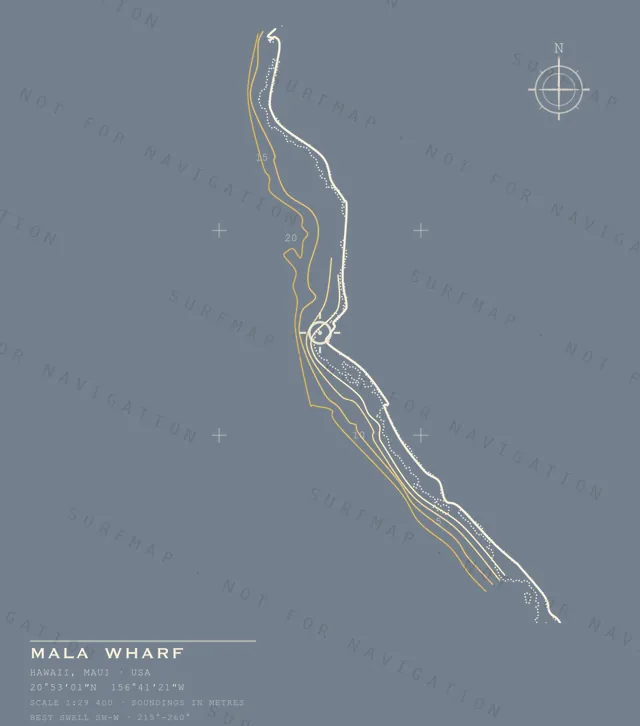 Mala Wharf chart, the full artwork printed on the back