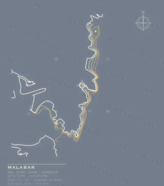 Malabar chart, the full artwork printed on the back